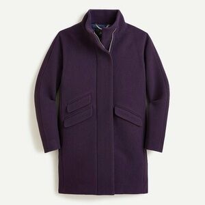 NWT J.Crew Cocoon Coat, Color Rare Eggplant Purple, Size 2P